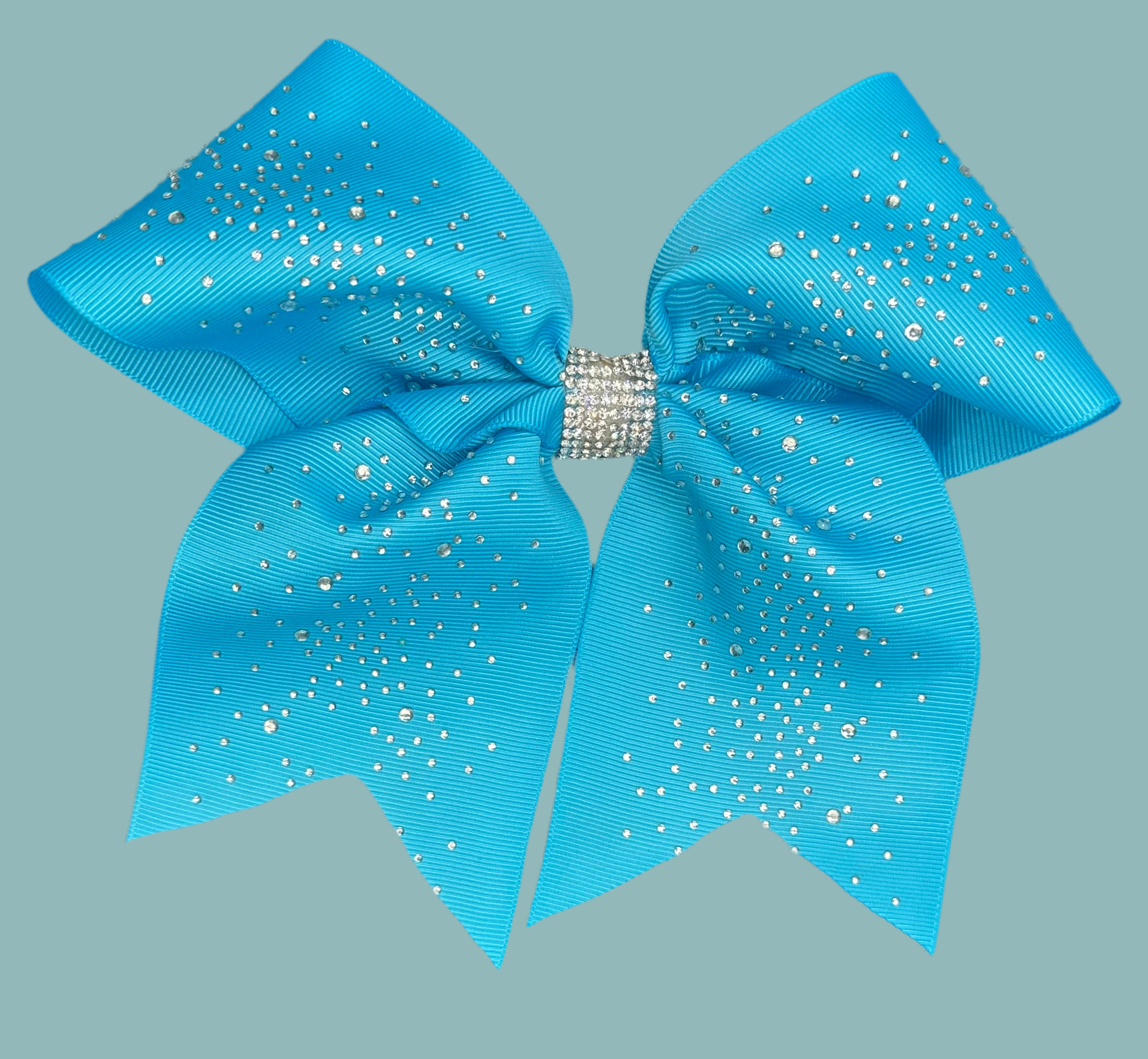 Kelli - Sparkly Bright Blue Cheer Bow