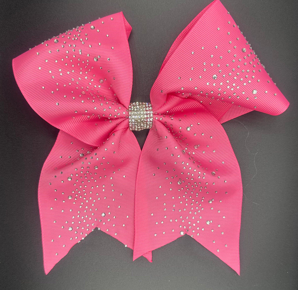 Kelli - Sparkly Hot Pink Cheer Bow