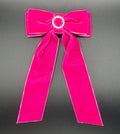 Rose - Hot Pink Velvet Bow with a Sparkling Center