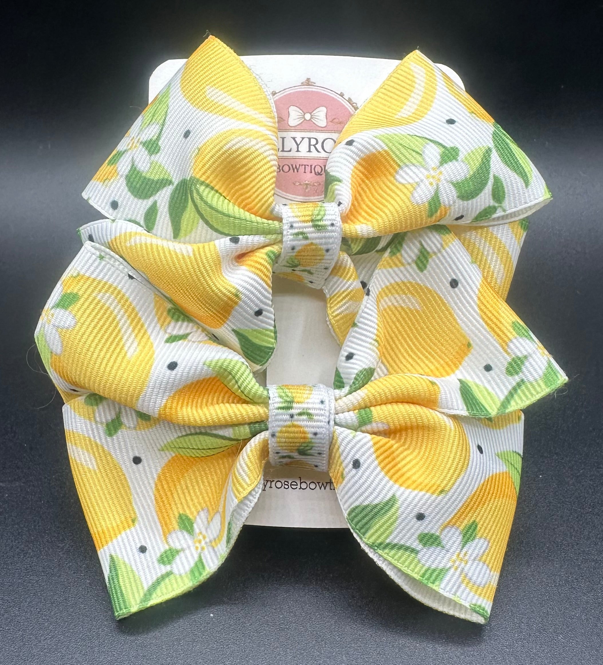 Emma - Lemon Squeeze Pinwheel Bows with Alligator Clip