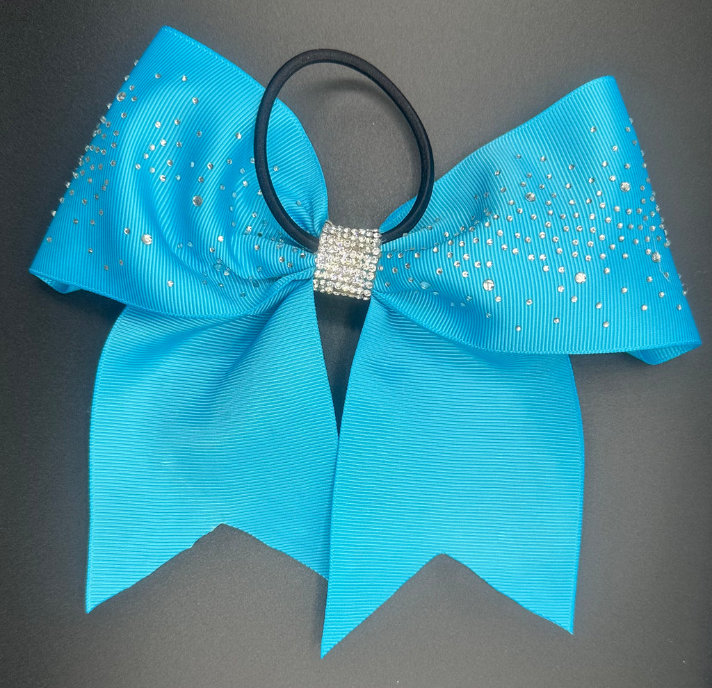 Kelli - Sparkly Bright Blue Cheer Bow