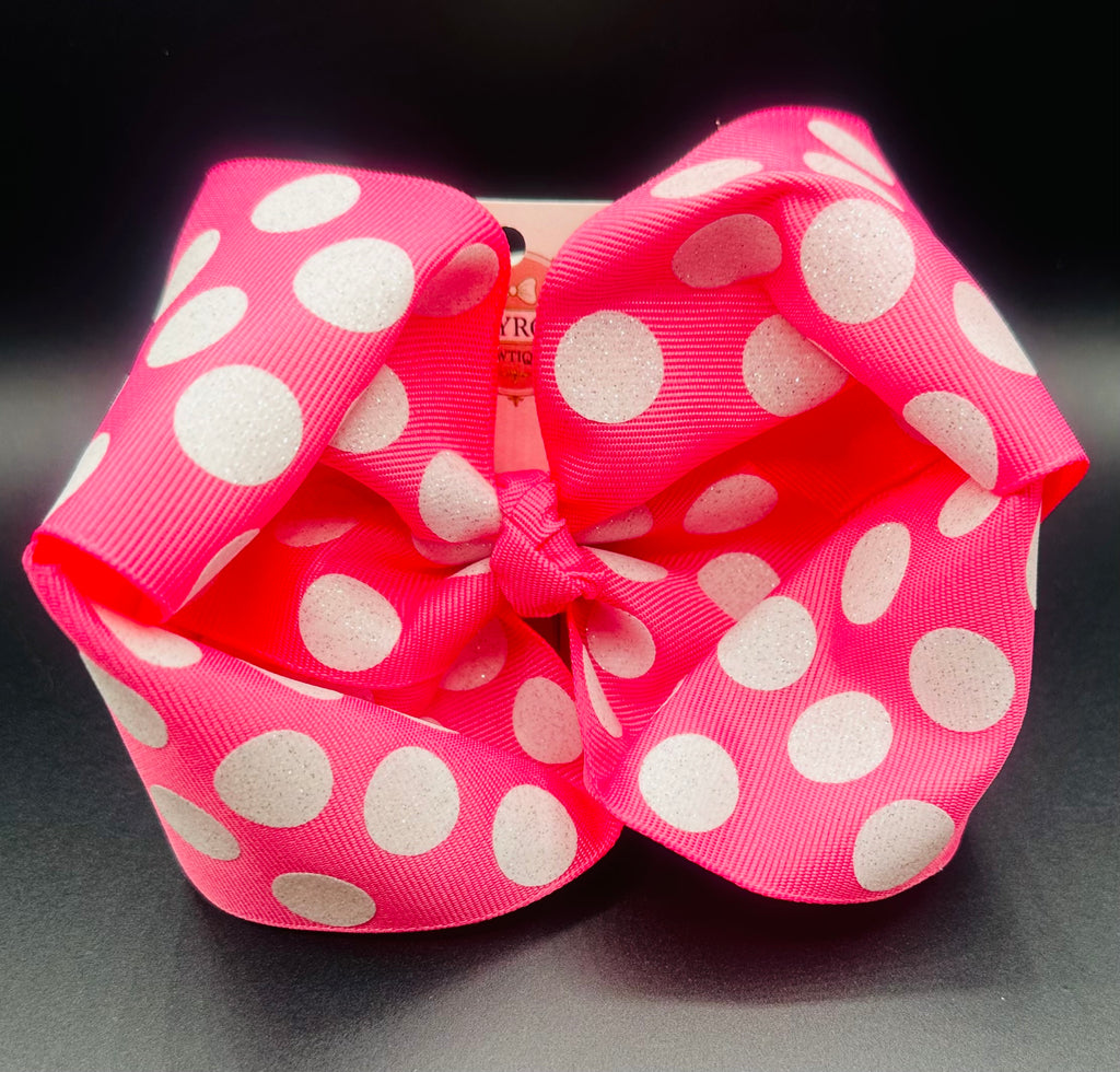 Evie - Pink and Sparkly White Polkadots ￼