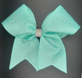 Kelli - Sparkly Aqua Cheer Bow