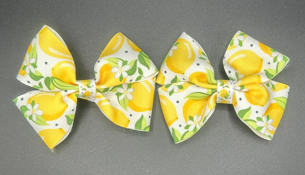 Emma - Lemon Squeeze Pinwheel Bows with Alligator Clip