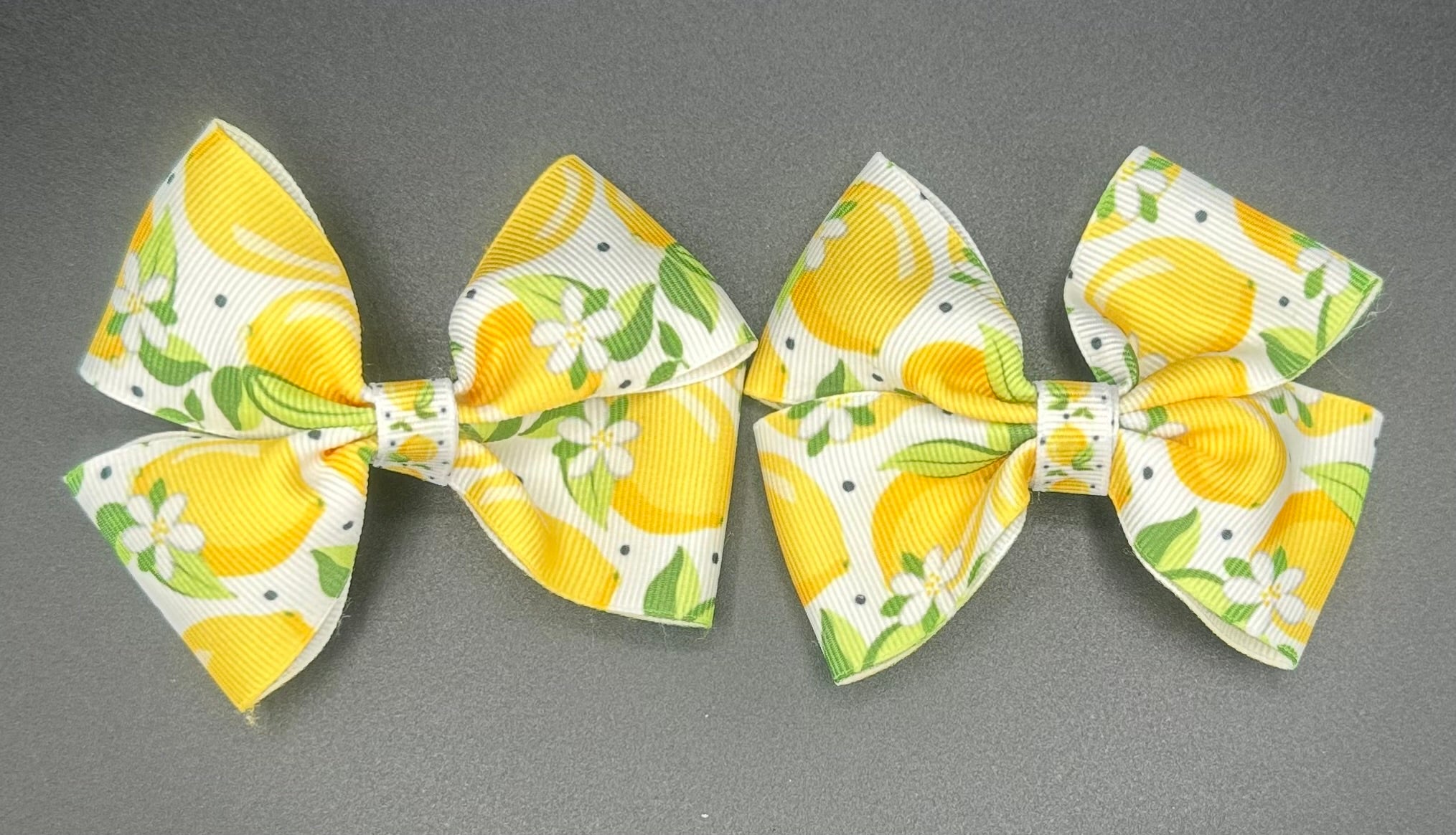 Emma - Lemon Squeeze Pinwheel Bows with Alligator Clip