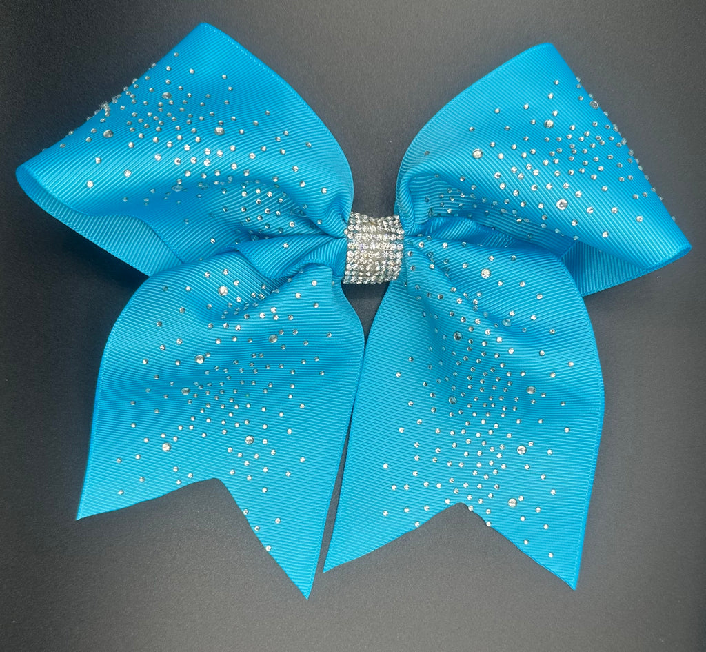 Kelli - Sparkly Bright Blue Cheer Bow
