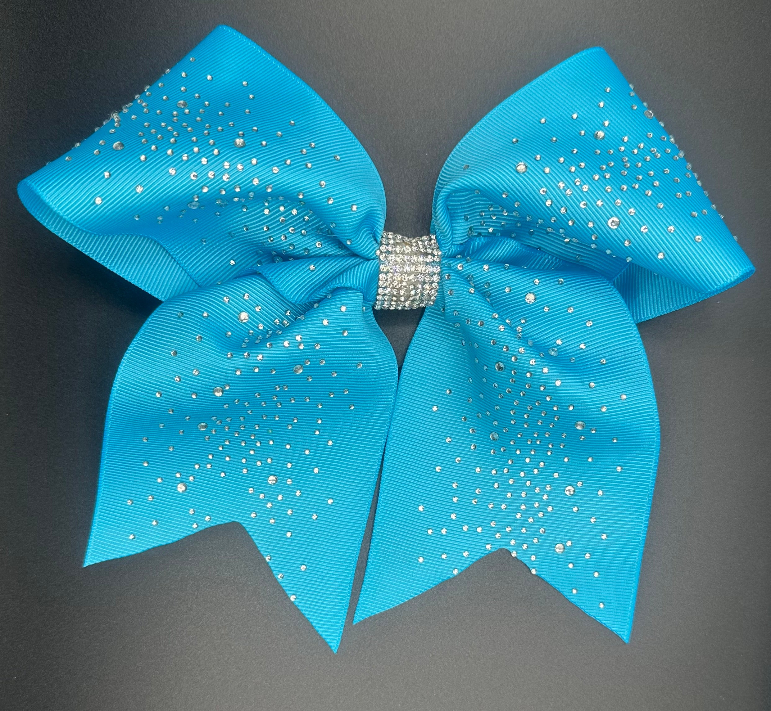 Kelli - Sparkly Bright Blue Cheer Bow