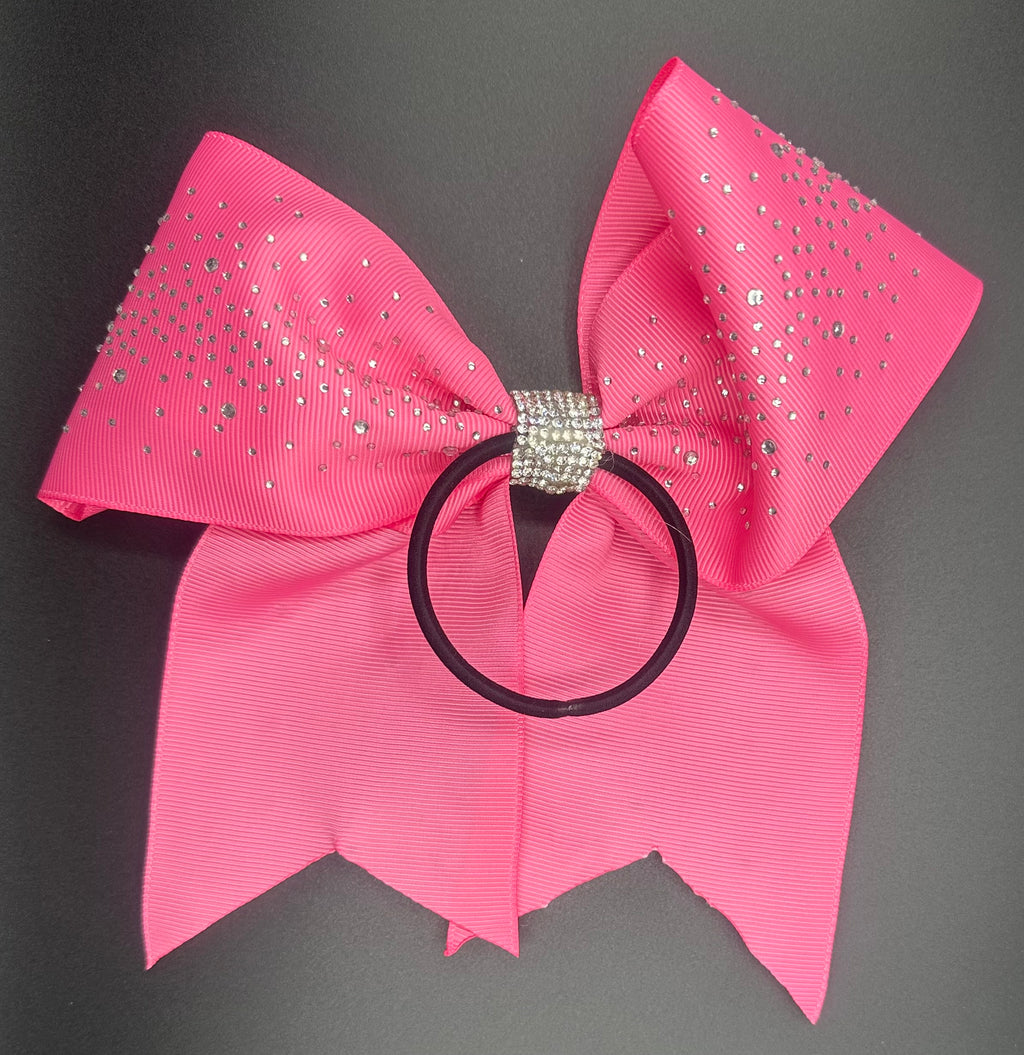 Kelli - Sparkly Hot Pink Cheer Bow