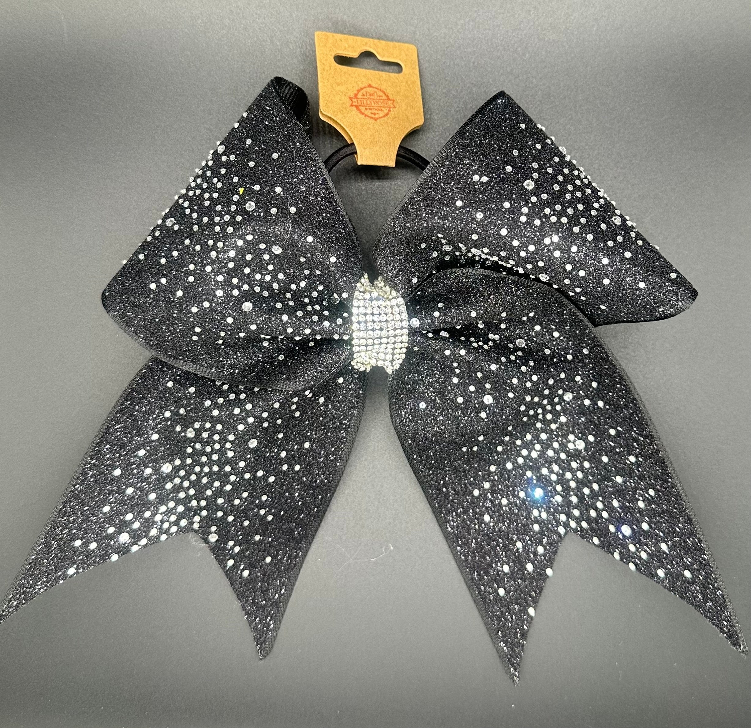 Kelli - ￼Glittery Black with Rhinestones and Dove Tail