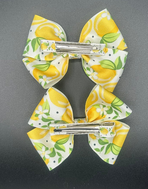 Emma - Lemon Squeeze Pinwheel Bows with Alligator Clip