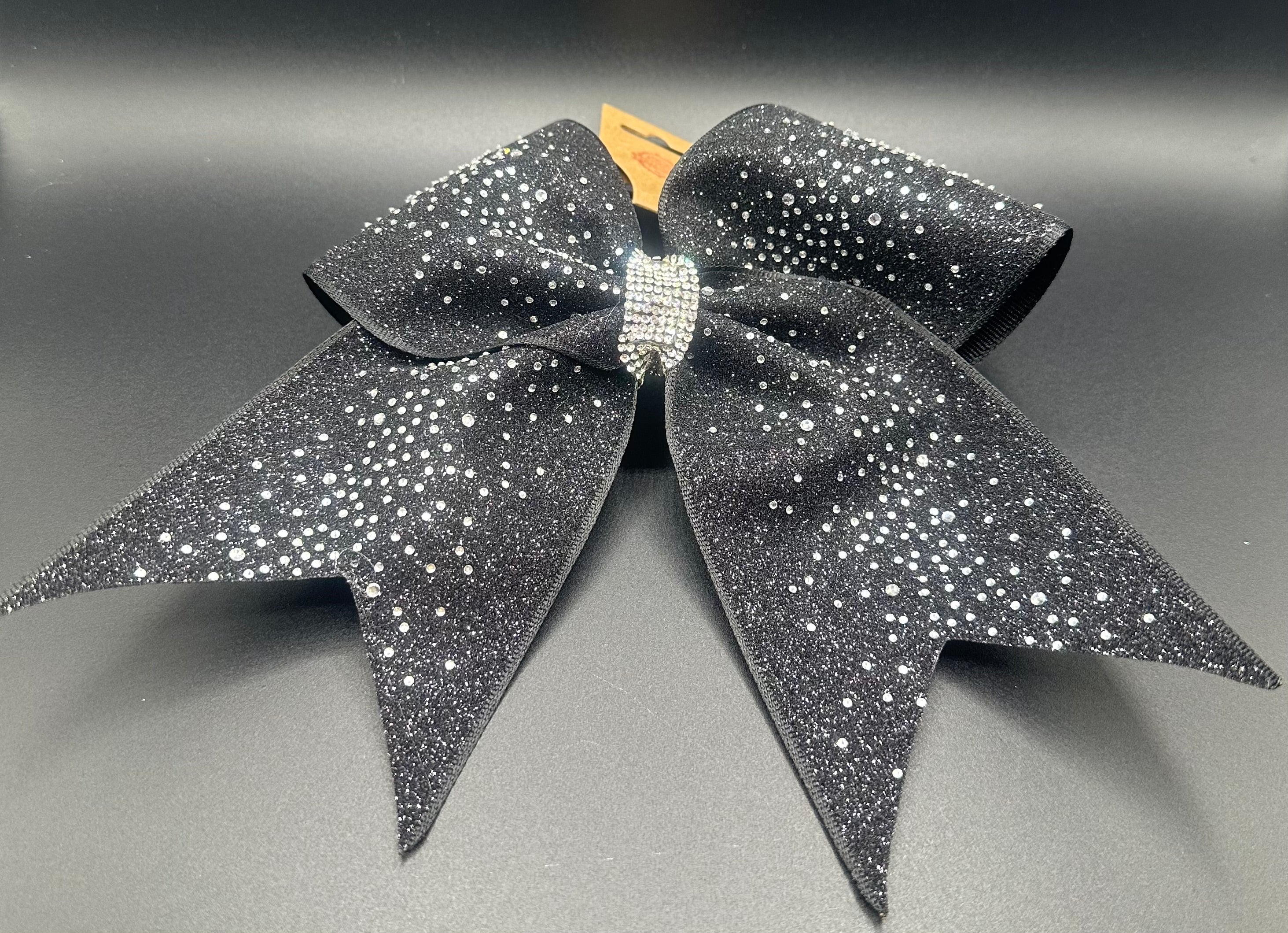 Kelli - ￼Glittery Black with Rhinestones and Dove Tail