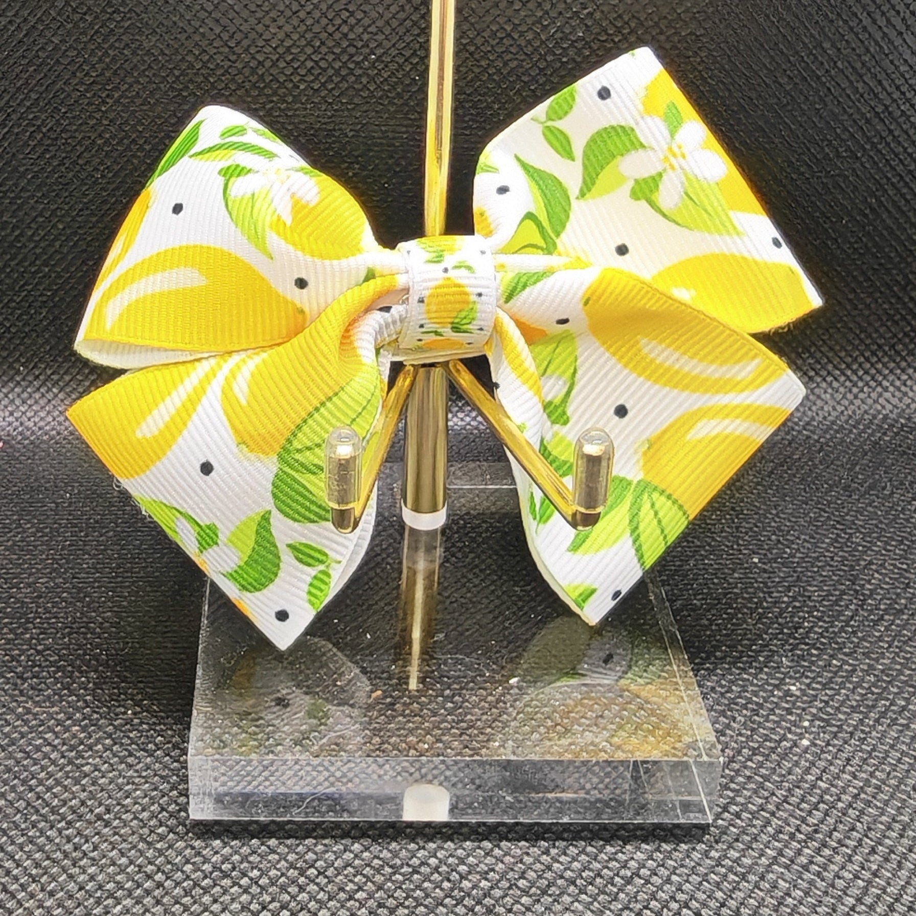 Mini yellow and green hair clip